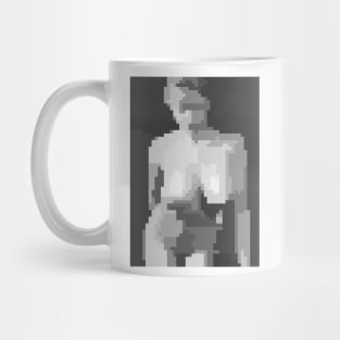 Pixel Art (black and white retro woman) Mug